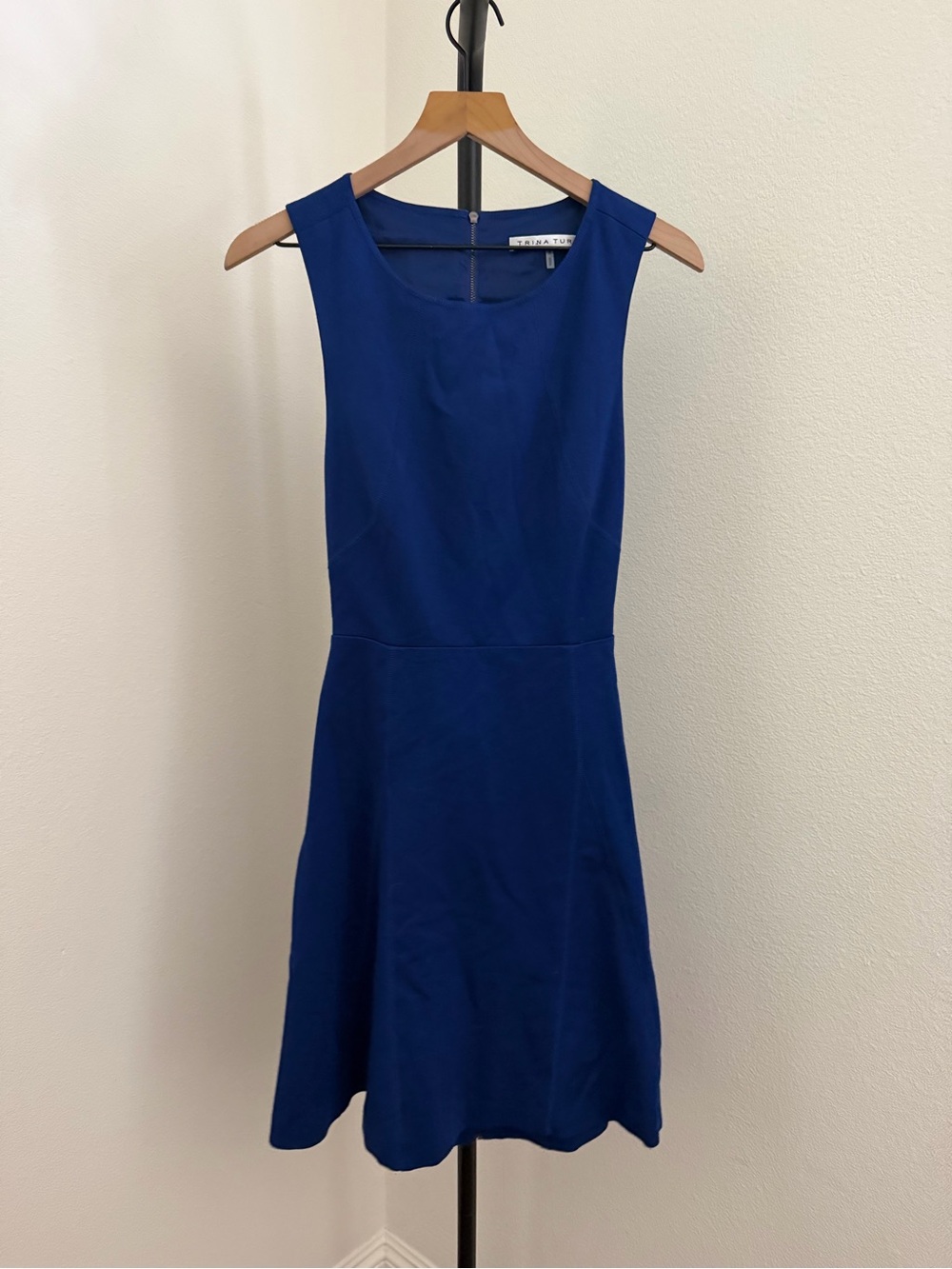 Trina Turk Royal Blue Open-Back Skater Dress - Picture 3 of 5